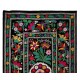 Silk Hand Embroidered Bed Cover, Vintage Suzani Wall Hanging from Uzbekistan. 4.3 x 7.3 Ft (130 x 220 cm)