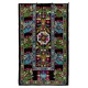 Silk Hand Embroidered Bed Cover, Vintage Suzani Wall Hanging from Uzbekistan. 4.6 x 7.3 Ft (140 x 220 cm)