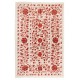 Silk Hand Embroidered Bed Cover, New Suzani Wall Hanging from Uzbekistan. 4.8 x 7 Ft (145 x 213 cm)