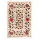 Silk Hand Embroidered Bed Cover, New Suzani Wall Hanging from Uzbekistan. 4.9 x 7 Ft (148 x 213 cm)
