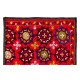 Silk Hand Embroidered Bed Cover, Vintage Suzani Wall Hanging from Uzbekistan. 6 x 7.5 Ft (180 x 226 cm)