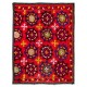 Silk Hand Embroidered Bed Cover, Vintage Suzani Wall Hanging from Uzbekistan. 6 x 7.5 Ft (180 x 226 cm)