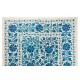 Authentic Silk Hand Embroidered Bed Cover, New Suzani Wall Hanging from Uzbekistan. 6.3 x 8 Ft (192 x 245 cm)