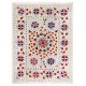 Authentic Silk Hand Embroidered Bed Cover, New Suzani Wall Hanging from Uzbekistan. 6.3 x 8 Ft (192 x 245 cm)