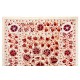 Authentic Silk Hand Embroidered Bed Cover, New Suzani Wall Hanging from Uzbekistan. 6.4 x 8.3 Ft (195 x 250 cm)