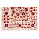 Authentic Silk Hand Embroidered Bed Cover, New Suzani Wall Hanging from Uzbekistan. 6.4 x 8.3 Ft (195 x 250 cm)