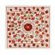 Suzani Silk, Cotton and Linen Cushion Cover, Hand Embroidered Uzbek Suzani Throw Pillow Cover. 16" x 17" (40 x 43 cm)
