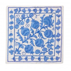 Hand Embroidered Silk, Cotton and Linen Cushion Cover From Uzbekistan. Decorative Suzani Textile. 17" x 17" (41 x 43 cm)