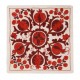 21st Century Hand Embroidered Silk Suzani Cushion Cover from Uzbekistan, Decorative Throw Pillow Cover. 17" x 17" (42 x 42 cm)