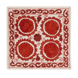 Hand Embroidery Suzani Cushion Cover, Decorative Central Asian / Uzbek Throw Pillow Cover. 18" x 18" (44 x 44 cm)