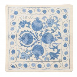 Uzbek Silk Embroidery Suzani Cushion Cover. Decorative Lace Pillow Cover. 18" x 18" (44 x 44 cm)