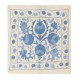 Authentic Hand Embroidered Silk, Cotton and Linen Cushion Cover From Uzbekistan. 19" x 17" (46 x 43 cm)