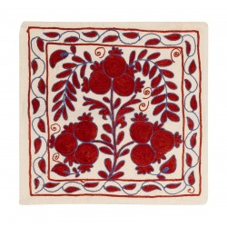 Hand Embroidery Suzani Cushion Cover, Decorative Central Asian / Uzbek Throw Pillow Cover. 19" x 19" (46 x 46 cm)