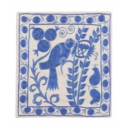 Elegant New Silk Hand Embroidered Suzani Cushion Cover from Uzbekistan. 19" x 19" (46 x 46 cm)