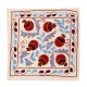 Hand Embroidery Suzani Cushion Cover, Decorative Central Asian / Uzbek Throw Pillow Cover. 19" x 19" (46 x 46 cm)
