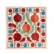 21st Century Authentic Silk Embroidered Suzani Cushion Cover from Uzbekistan. 19" x 19" (46 x 46 cm)