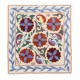 New Silk Embroidery Cushion Cover from Uzbekistan. Decorative Suzani Textile. 19" x 19" (46 x 46 cm)
