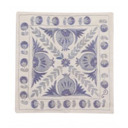 Handmade Authentic Uzbek Silk Embroidered Suzani Throw Pillow Cover. 19" x 19" (46 x 46 cm)