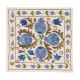 21st-Century Suzani Throw Pillow Cover from Uzbekistan. Hand Embroidered Cotton and Silk Cushion Cover. 19" x 19" (46 x 46 cm)