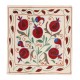 Uzbek Suzani Silk, Cotton and Linen Cushion Cover, Hand Embroidered Uzbek Suzani Throw Pillow Cover. 19" x 19" (46 x 46 cm)