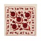 Uzbek Silk Embroidery Suzani Cushion Cover. Decorative Lace Pillow Cover. 19" x 19" (46 x 46 cm)