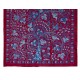 Silk Suzani Wall Hanging from Uzbekistan, Brand-New Hand Embroidered Bed or Table Cover. 4.6 x 7 Ft (138 x 213 cm)