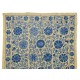 New Silk Embroidery Suzani Textille. Traditional Handmade Uzbek Wall Hanging, Bed or Table Cover. 4.7 x 6.9 Ft (143 x 210 cm)