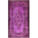 Purple Overdyed Accent Rug, Mid-Century Handmade Central Anatolian Carpet. 3.8 x 6.5 Ft (114 x 198 cm)