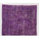 Purple Overdyed Accent Rug, Mid-Century Handmade Central Anatolian Carpet. 4 x 6.9 Ft (120 x 210 cm)