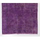 Purple Overdyed Accent Rug, Mid-Century Handmade Central Anatolian Carpet. 4 x 6.9 Ft (120 x 210 cm)