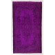 Purple Overdyed Accent Rug, Mid-Century Handmade Central Anatolian Carpet. 4 x 7 Ft (120 x 212 cm)