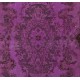 Purple Overdyed Accent Rug, Mid-Century Handmade Central Anatolian Carpet. 4 x 7 Ft (121 x 213 cm)