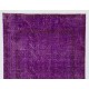 Purple Overdyed Accent Rug, Mid-Century Handmade Central Anatolian Carpet. 4 x 6.5 Ft (122 x 198 cm)