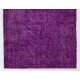 Purple Overdyed Accent Rug, Mid-Century Handmade Central Anatolian Carpet. 4 x 6.5 Ft (122 x 198 cm)