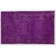 Purple Overdyed Accent Rug, Mid-Century Handmade Central Anatolian Carpet. 4 x 6.5 Ft (122 x 198 cm)