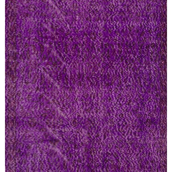 Purple Overdyed Accent Rug, Mid-Century Handmade Central Anatolian Carpet. 4 x 6.5 Ft (122 x 198 cm)