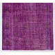 Purple Overdyed Accent Rug, Mid-Century Handmade Central Anatolian Carpet. 4 x 7.5 Ft (122 x 227 cm)