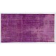 Purple Overdyed Accent Rug, Mid-Century Handmade Central Anatolian Carpet. 4 x 7.5 Ft (122 x 227 cm)