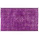 Purple Overdyed Rug with Art Deco Chinese Design, Mid-Century Handmade Central Anatolian Carpet. 5.6 x 9 Ft (168 x 274 cm)