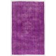 Purple Overdyed Rug with Art Deco Chinese Design, Mid-Century Handmade Central Anatolian Carpet. 5.6 x 9 Ft (168 x 274 cm)