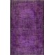 Purple Overdyed Rug, Mid-Century Handmade Central Anatolian Carpet. 5.6 x 8.8 Ft (170 x 268 cm)