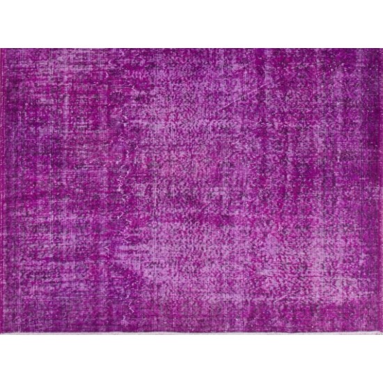Purple Overdyed Rug, Mid-Century Handmade Central Anatolian Carpet. 5.7 x 9.3 Ft (172 x 282 cm)