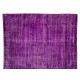 Purple Overdyed Rug, Mid-Century Handmade Central Anatolian Carpet. 5.9 x 9 Ft (178 x 274 cm)