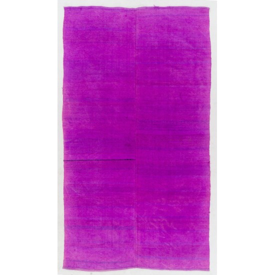Purple Overdyed Rug, Mid-Century Handmade Central Anatolian Carpet. 6.2 x 10.7 Ft (188 x 325 cm)