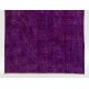Contemporary Purple Overdyed Area Rug, Mid-Century Handmade Central Anatolian Carpet. 6.4 x 10.3 Ft (195 x 311 cm)