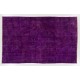 Contemporary Purple Overdyed Area Rug, Mid-Century Handmade Central Anatolian Carpet. 6.4 x 10.3 Ft (195 x 311 cm)