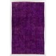 Contemporary Purple Overdyed Area Rug, Mid-Century Handmade Central Anatolian Carpet. 6.4 x 10.3 Ft (195 x 311 cm)