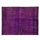 Contemporary Purple Overdyed Area Rug, Mid-Century Handmade Central Anatolian Carpet. 6.5 x 10.2 Ft (196 x 308 cm)