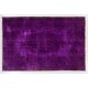 Modern Purple Overdyed Area Rug, Mid-Century Handmade Central Anatolian Carpet. 6.5 x 9.7 Ft (197 x 295 cm)