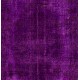 Modern Purple Overdyed Area Rug, Mid-Century Handmade Central Anatolian Carpet. 6.5 x 9.7 Ft (197 x 295 cm)